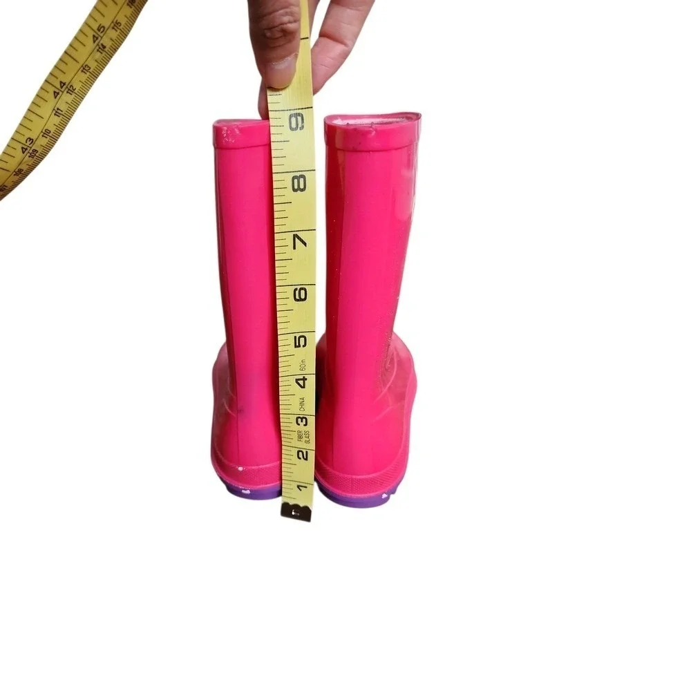Glossy Puddle Jumper Pink Rain Boots Girls Size 2-3 Canadian Made Rubber